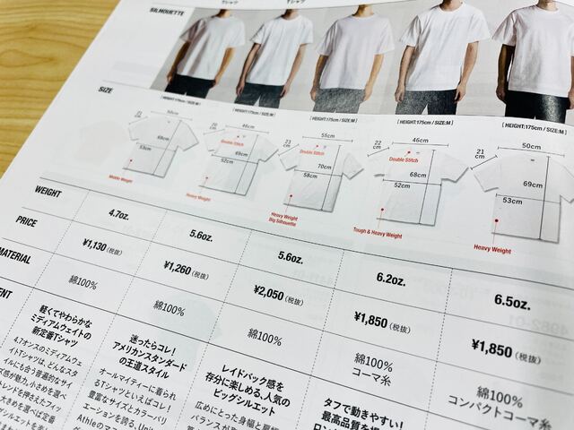 Tシャツのパンフレットのイメージ
